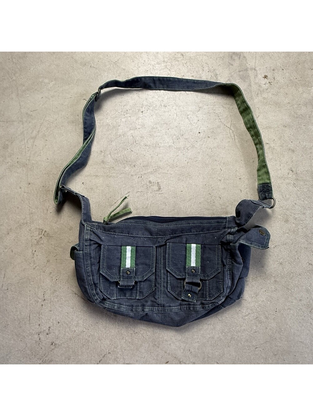 Vintage Y2K Cargo Denim Mini Shoulder Bag Purse Adjustable Strap